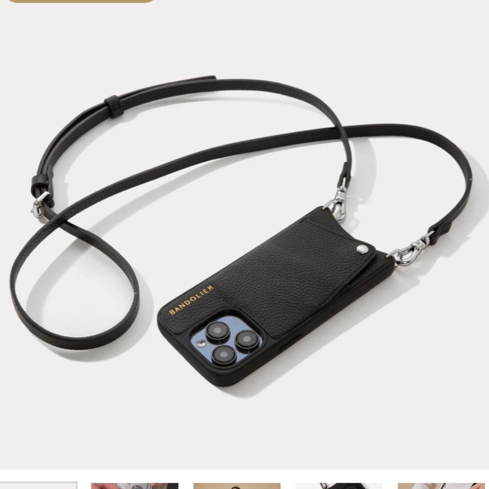 BANDOLIER Emma Phone Case in Pebble Black/Silver iPhone 11 Pro NWT and dustbag
